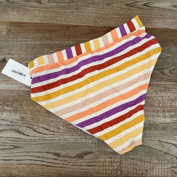 NWT Keep Confident Orange Stripe Bikini Bottom - Picture 5 of 6